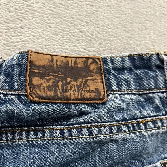 Carbon 2 Cobalt Jeans Mens 32x29 Blue Button Fly Straight‎ Leg Cotton Grunge VTG